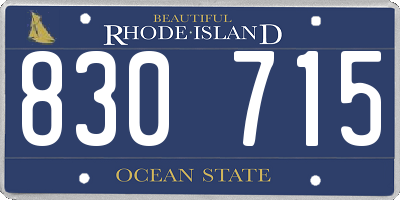 RI license plate 830715
