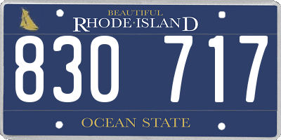 RI license plate 830717