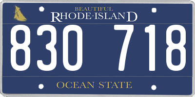 RI license plate 830718