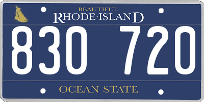 RI license plate 830720