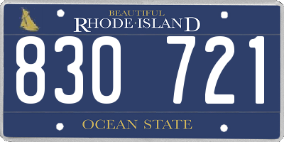 RI license plate 830721