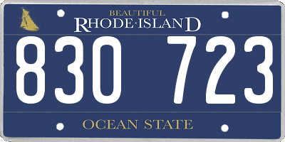 RI license plate 830723