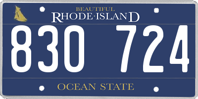 RI license plate 830724