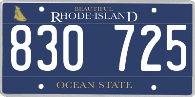 RI license plate 830725