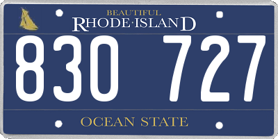 RI license plate 830727