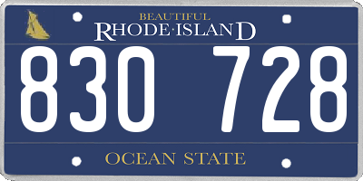RI license plate 830728