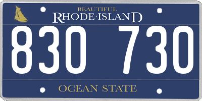 RI license plate 830730