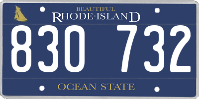 RI license plate 830732