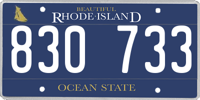 RI license plate 830733