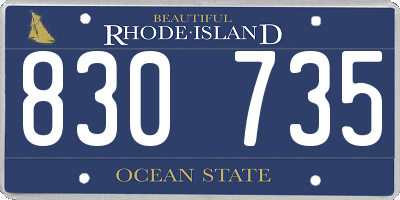 RI license plate 830735