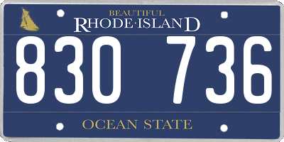 RI license plate 830736