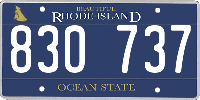 RI license plate 830737