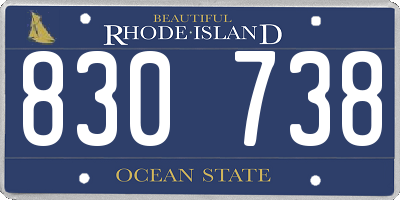 RI license plate 830738