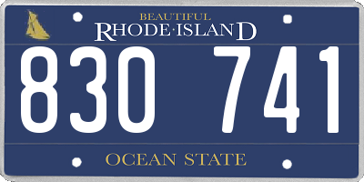 RI license plate 830741