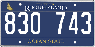 RI license plate 830743