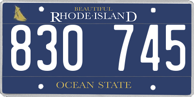 RI license plate 830745