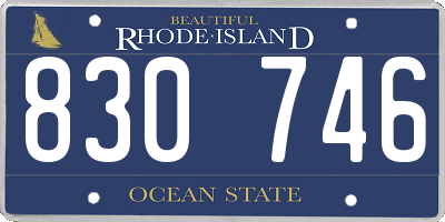 RI license plate 830746