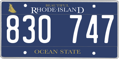 RI license plate 830747
