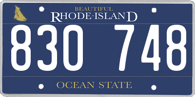RI license plate 830748