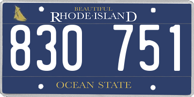 RI license plate 830751
