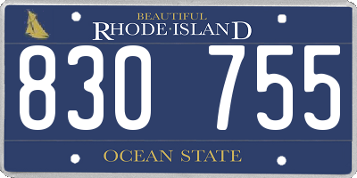 RI license plate 830755