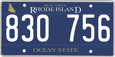 RI license plate 830756
