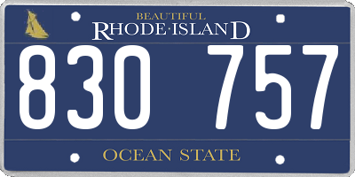 RI license plate 830757
