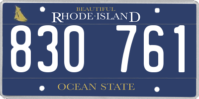 RI license plate 830761