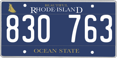 RI license plate 830763
