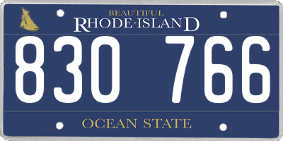 RI license plate 830766