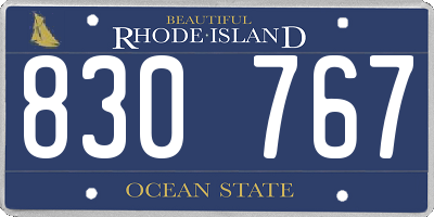 RI license plate 830767