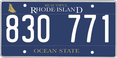 RI license plate 830771