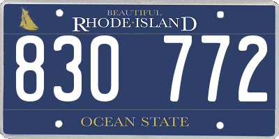 RI license plate 830772