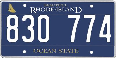 RI license plate 830774