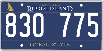 RI license plate 830775