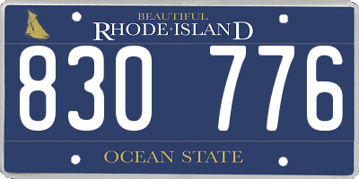RI license plate 830776
