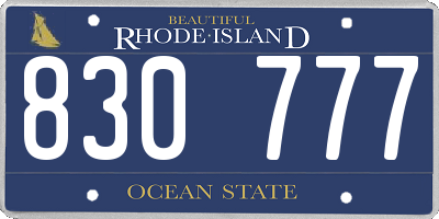RI license plate 830777