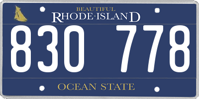 RI license plate 830778