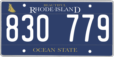 RI license plate 830779