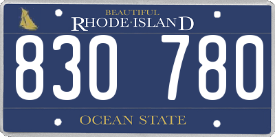 RI license plate 830780