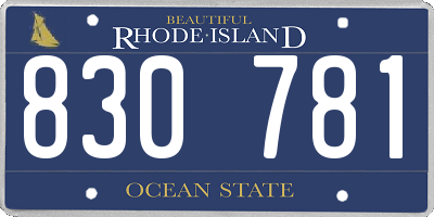 RI license plate 830781