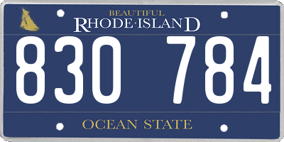 RI license plate 830784