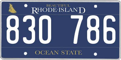 RI license plate 830786