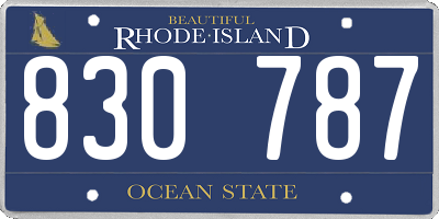 RI license plate 830787