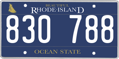 RI license plate 830788