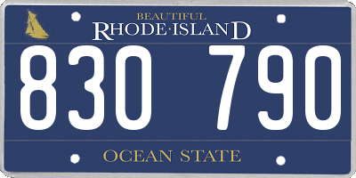 RI license plate 830790