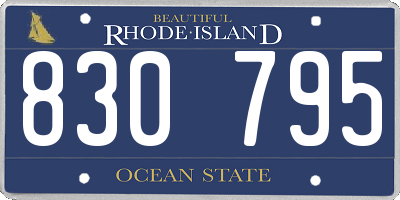 RI license plate 830795