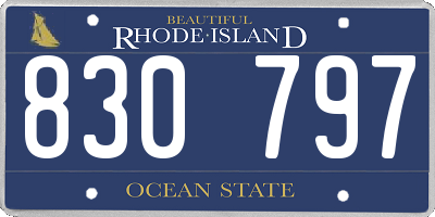 RI license plate 830797