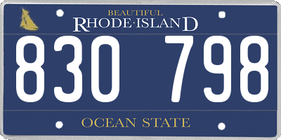 RI license plate 830798