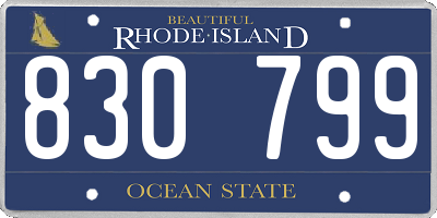 RI license plate 830799